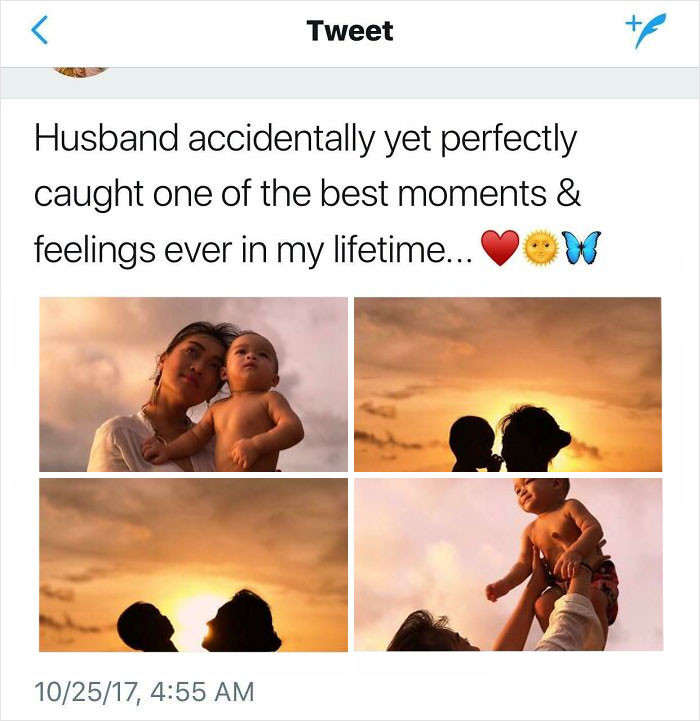 8. Her husband was just showcasing his photography skills.