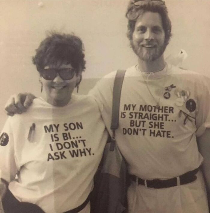 14. A Mother And Her Son Joining A Pride Walk In 1985