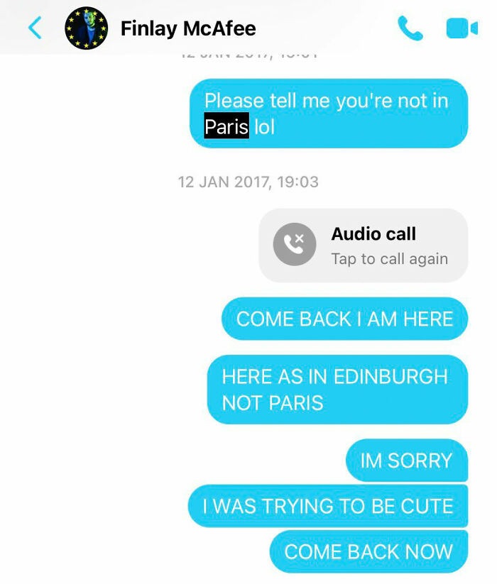 Looks like it's too late now! Finlay has already flown to Paris to supposedly surprise her.