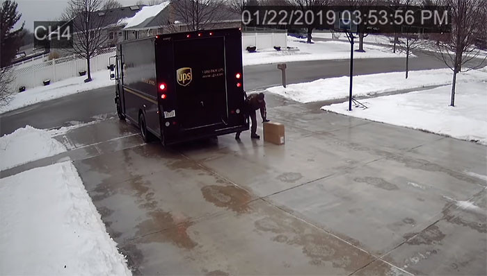 “I heard the UPS truck pull up so I opened the garage and told him to just leave the package at the sidewalk and I’d figure out a way to get it,