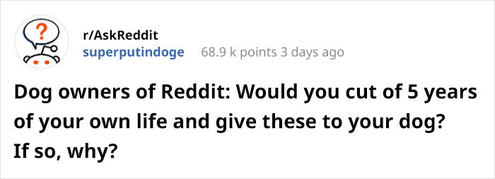 A Reddit user posed an unusual question to the online community.