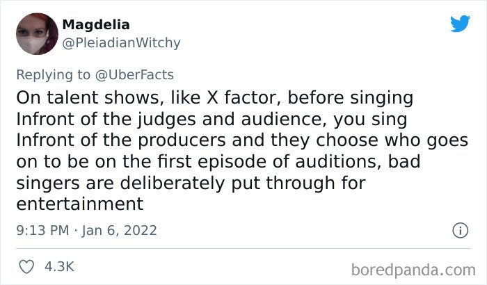 7. Bad singers are there just for laughs.