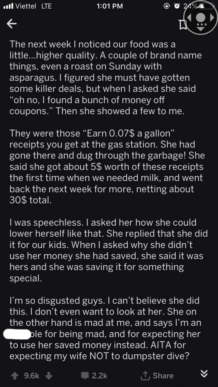 10. Wife on a dumpster dive. This is a tough one...