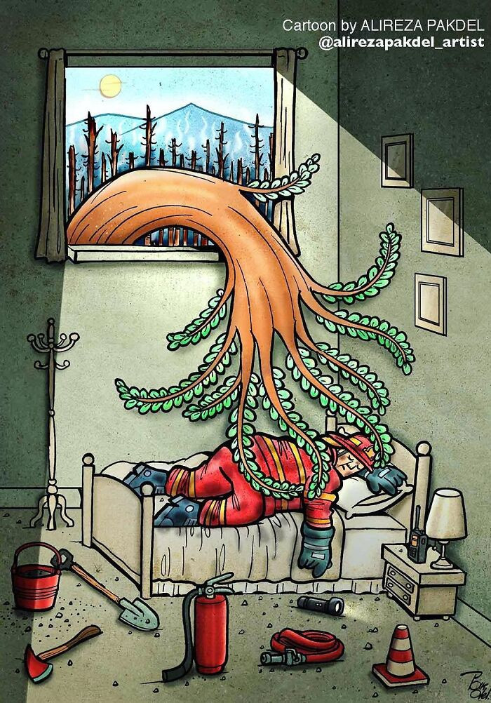 15. Finally sleeping in peace after a hard day at work.