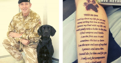 Army Vet Uses Beloved Dog's Ashes In His Own Memorial Tattoo