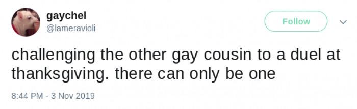 12. Tradition dictates the duel occurs prior to the meal.