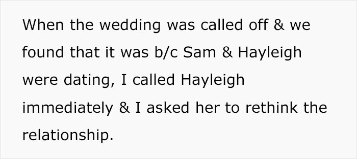 Our OP explained that she had tried to reason with Hayleigh about the relationship.