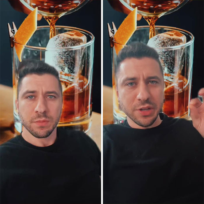 The TikToker explains the reason why alcoholic drinks are served in clear glasses.