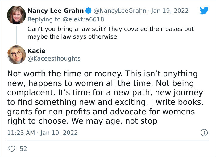 People Began Asking About Lawsuits and What Exactly She Could Do to Protect Herself.