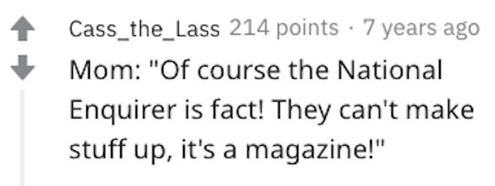 15. Yeah, they don’t ever make things up.
