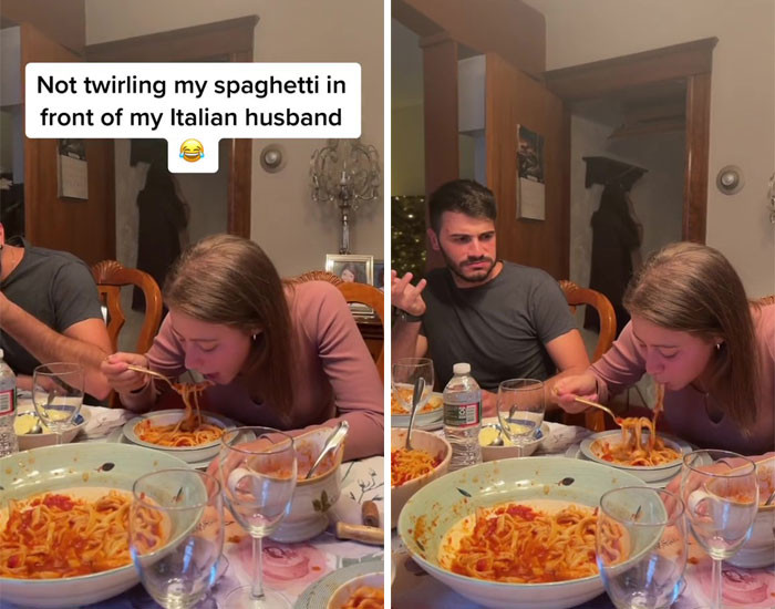 Not twirling the spaghetti.