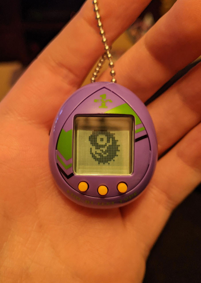 36. For my birthday, I got an Evangelion Tamagotchi from my girlfriend