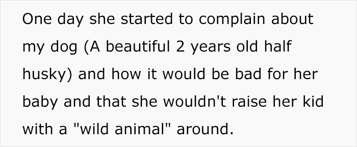 OP's sister started complaining about her dog living with them.