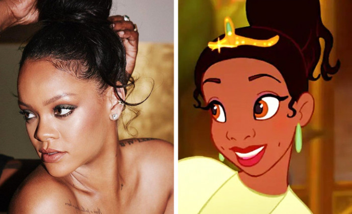 Rihanna & Tiana from 'The Princess and the Frog'