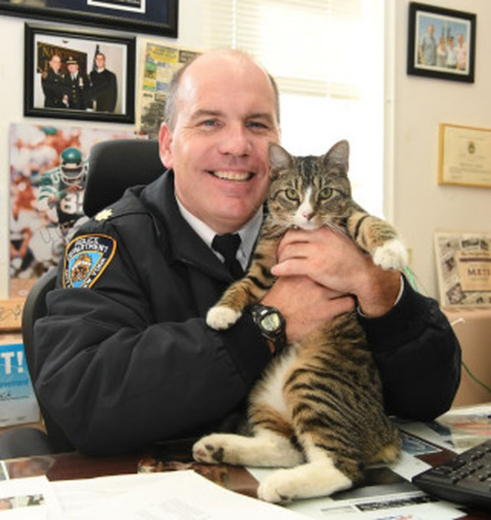 Everyone agreed, and the precinct's newest member is now fondly known as, Martin - named after Officer Martin D. Costanza, one of the officers who had pleaded to keep him.