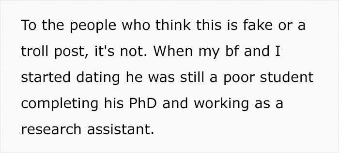 Her boyfriend was a poor student when they started dating