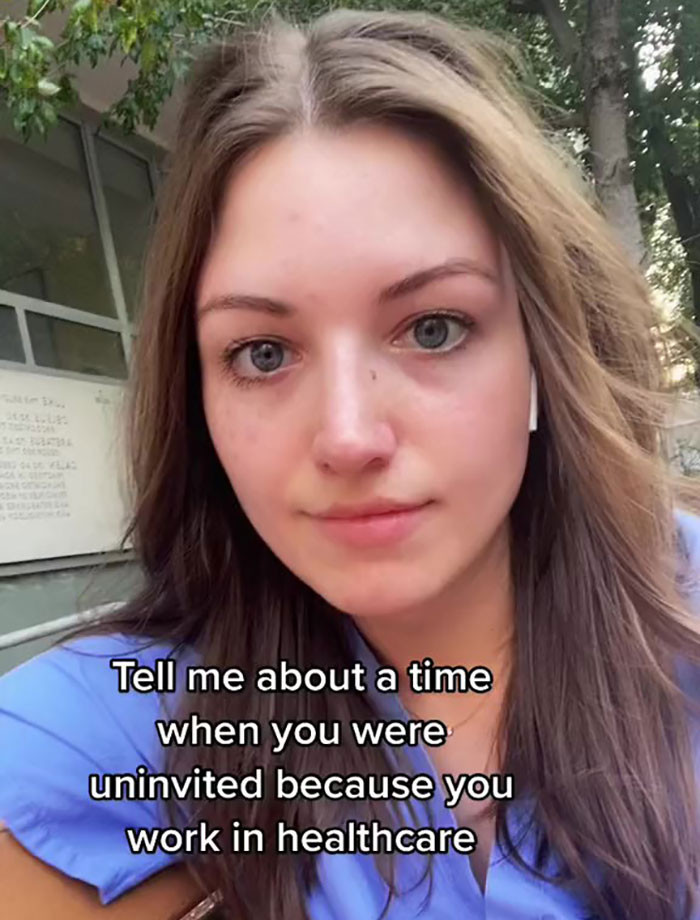 Emily Long, an ICU worker, made a TikTok where she details how he got uninvited from her friend's wedding because of her profession.