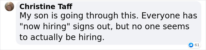 Signs are out, but they won't hire anyone