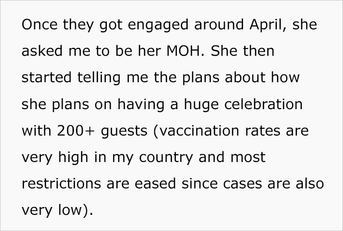 She was to be the maid of honor.