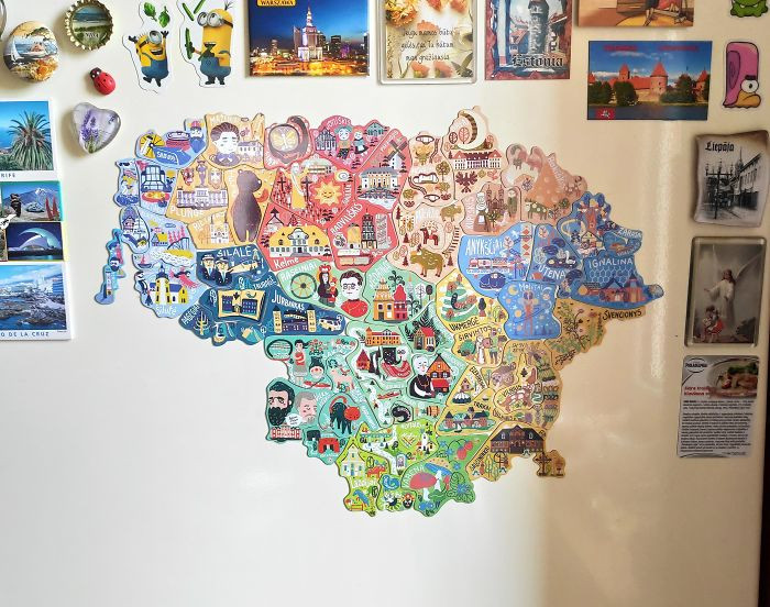 To encourage local tourism, Lithuania launched a campaign which included magnets that can only be obtained from each region 