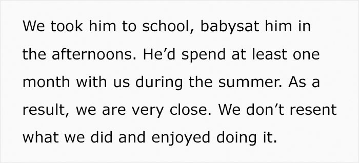 The grandmother and her husband did a lot for their grandson, after already raising their own children.