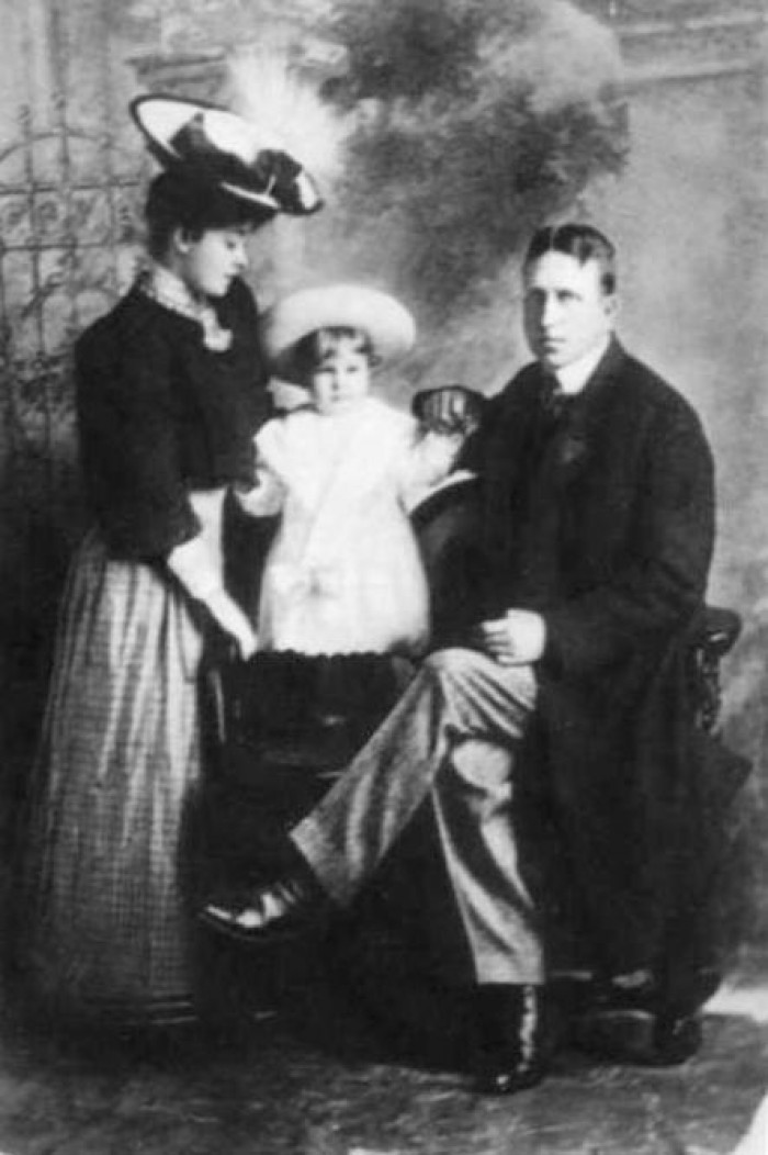 Newspaper publisher William Randolph and his family photographed here in 1904