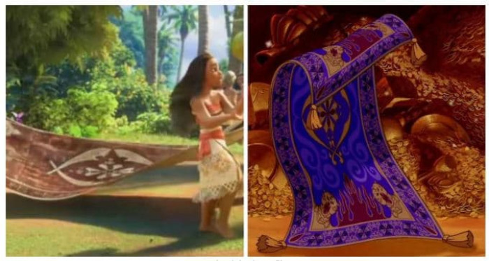 11. The magic carpet from Aladdin has a cameo appearance in Moana.