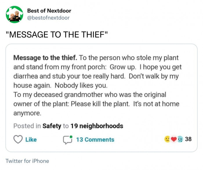 6. He is not angry at all.