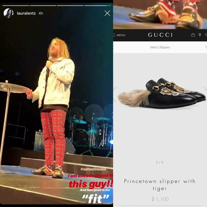2. Pastor Nathan Finochio in a ferocious tiger slides and a Gucci slippers worth $1,100