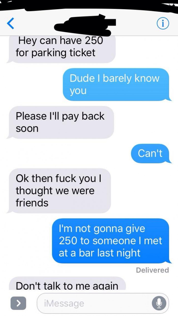 Never talk to me again!