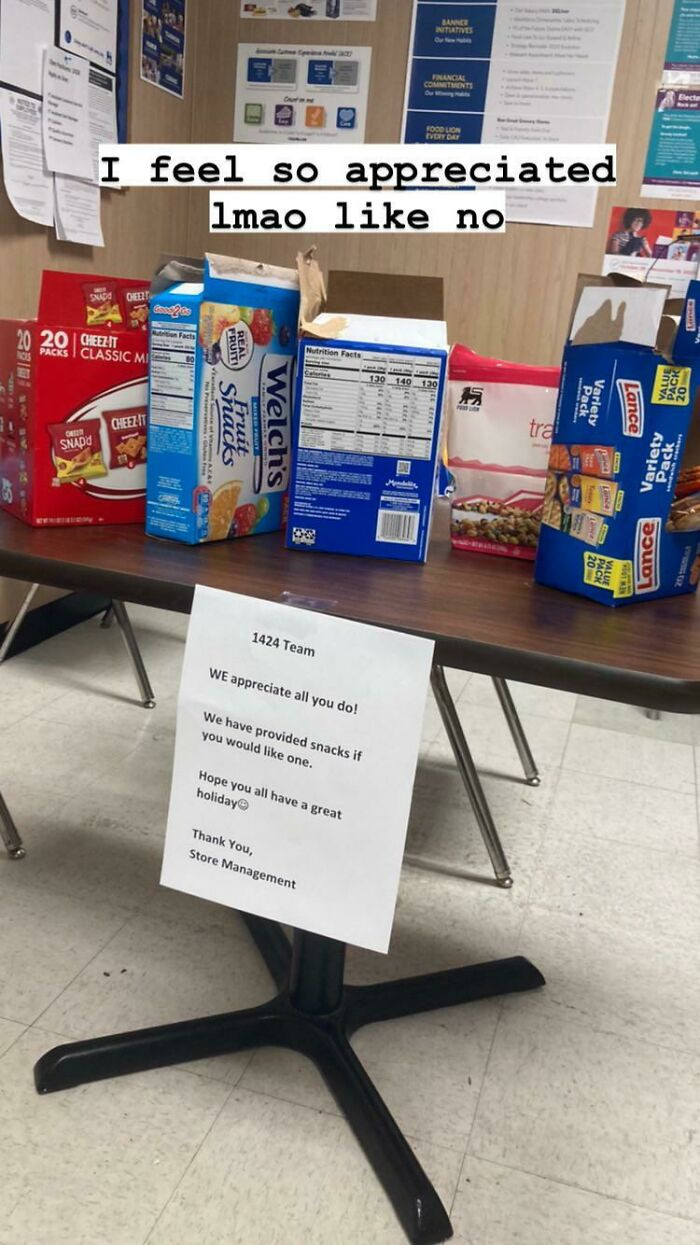 29. Kid snacks are for employees, bonuses are for bosses.