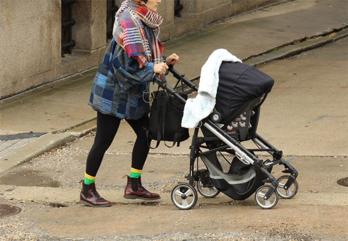 19. Creepy man stalks a woman with a baby