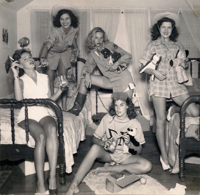 An early image of sorority sisters in the 1940's at the University of Texas