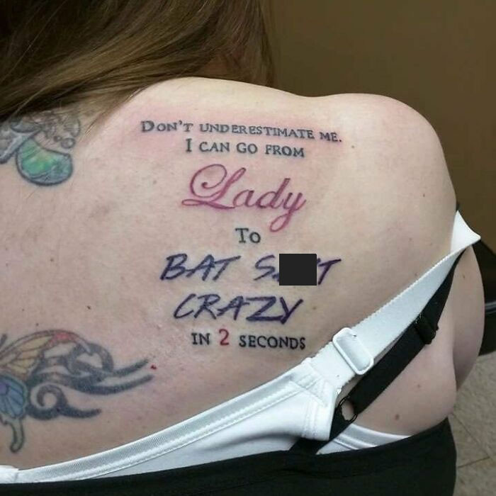 19. Do not underestimate her choice of fonts for this tattoo