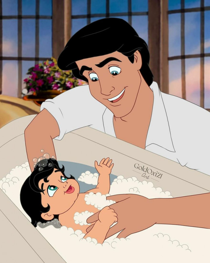 #7 Prince Eric Giving His Daughter A Bath