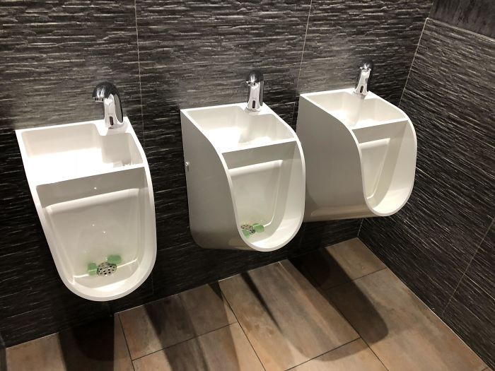 Urinal with a sink attached