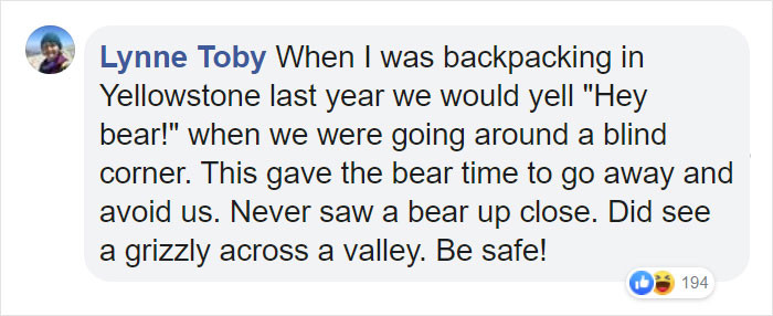 Employing bear safety tips before this post!