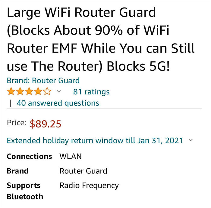 This thing is ideal for all people afraid of the 5G network