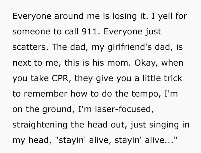 Lizzy started singing 'Stayin' Alive' in her head to help keep the tempo.