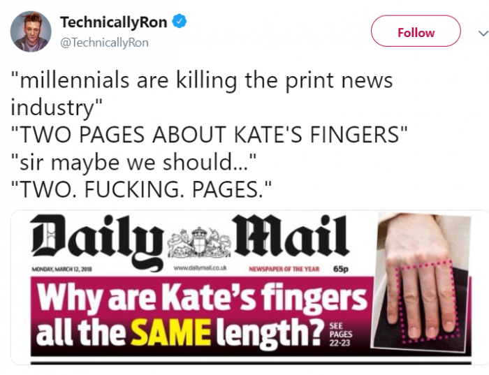 5. The content couldn't possibly be to blame, right? Nope, definitely those evil Millennials.