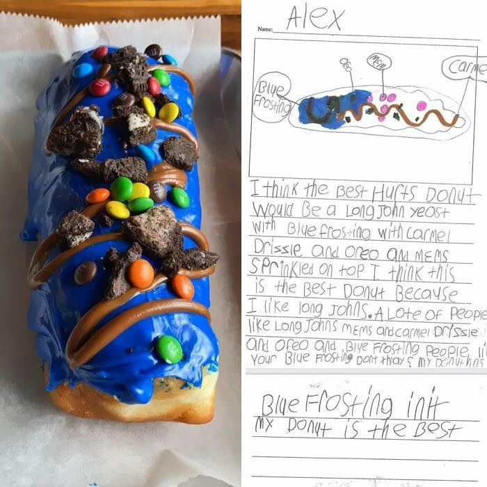 36. A local donut shop made it to the kid's taste