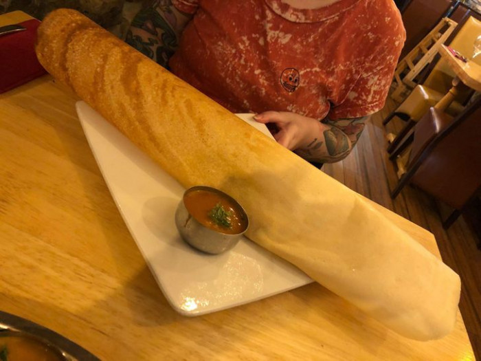 1. This Dosa is the size of a whole human leg, feet included