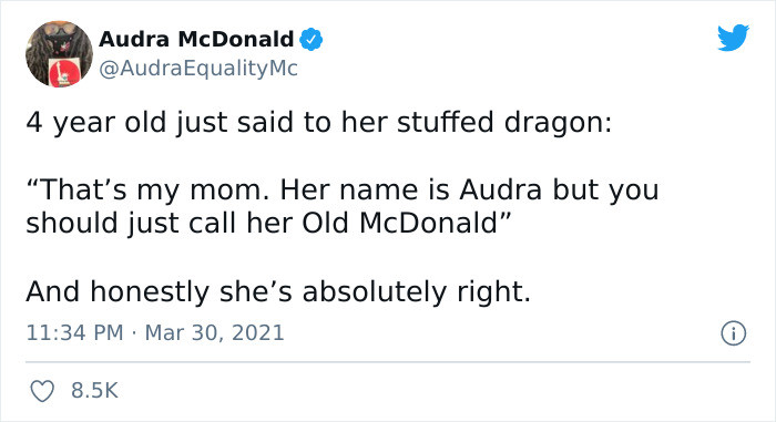 15. This mom doesn't mind being called Old McDonald.
