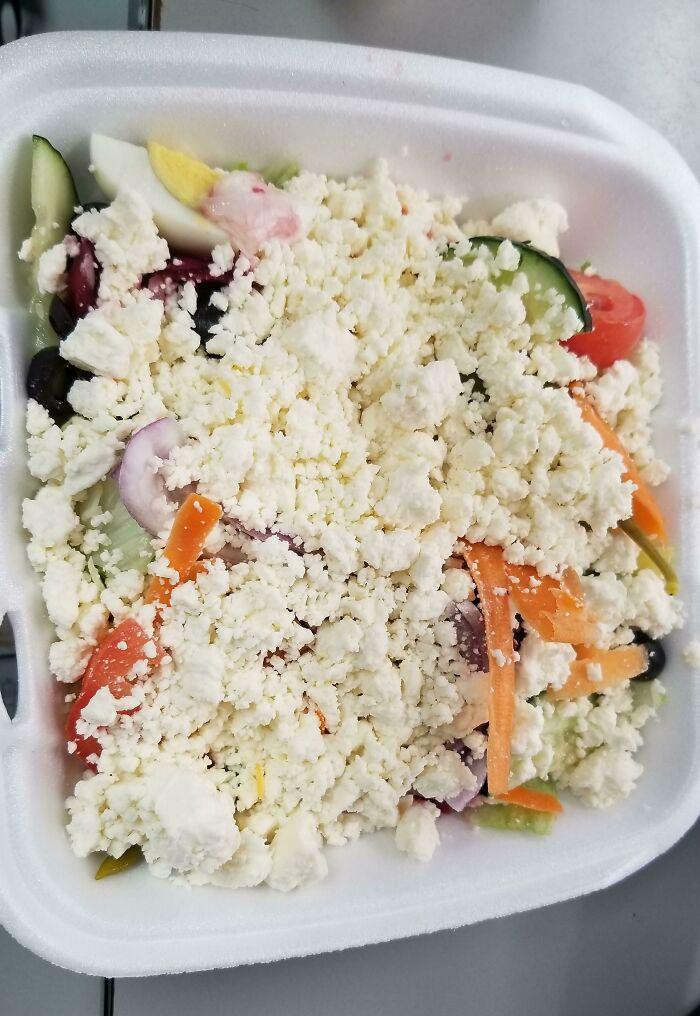 32. Requested a little extra feta on my salad