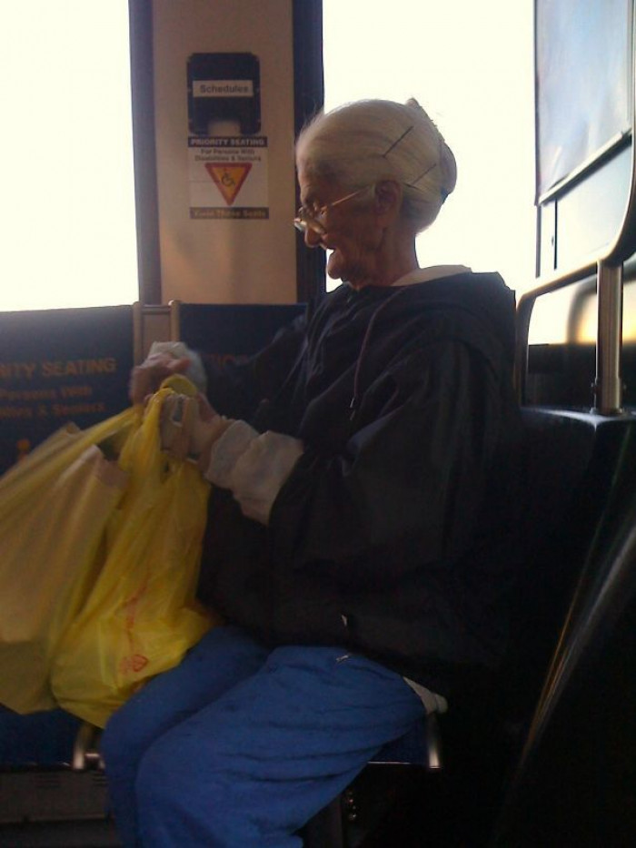 19. She looks like the grandmother from Tweety bird, right?