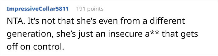 Maybe it's about insecurity...