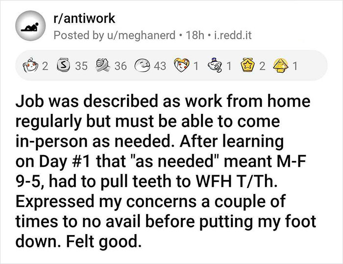 The viral thread on Reddit about an employer lying about the job.