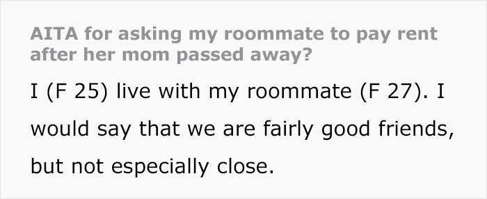 OP Wonders if She’s the A-hole for Not Wanting to Pay for Her Mourning Friend’s Rent