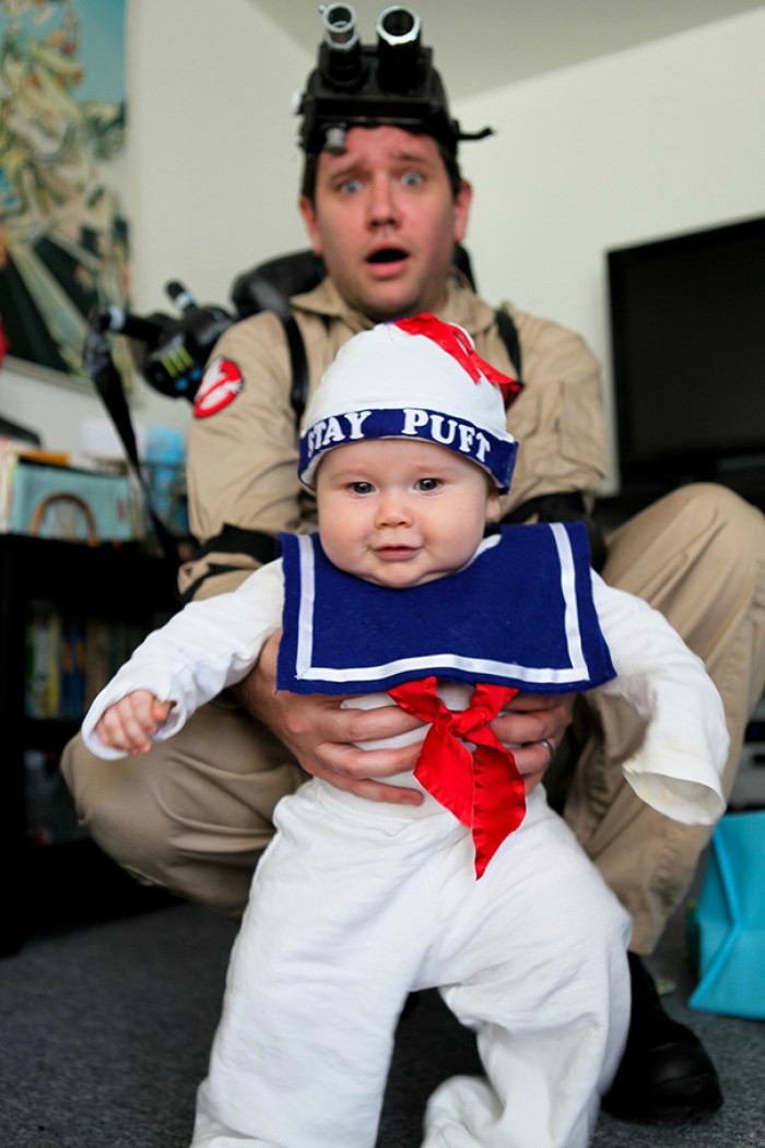 #31 My Son's First Halloween As A Stay Puft Marshmallow Man