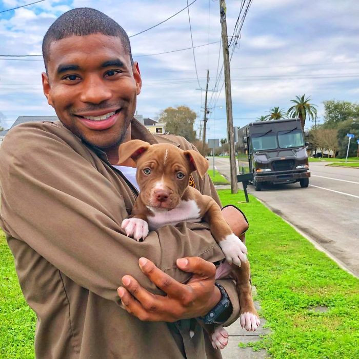 Meet Jay, seen here with a pup appropriately named Bit.